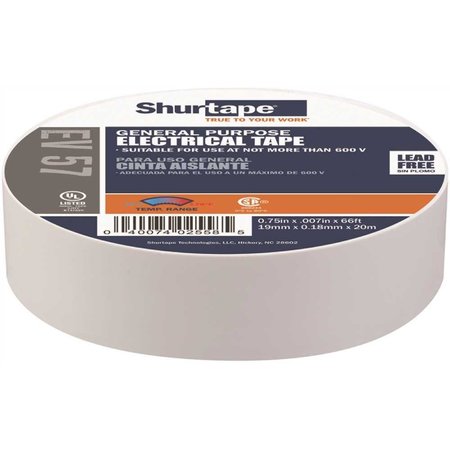 SHURTAPE EV 57 General Purpose Electrical Tape, UL Listed, GRAY, 7 mils, 3/4 in. x 66 ft. 104816